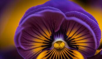 viola fiore testa brilla nel vicino su natura generato di ai foto
