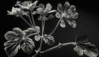 natura monocromatico bellezza nero bianca flora generato di ai foto