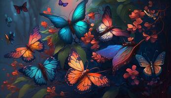 insetto natura modello farfalla Multi colorato astratto illustrazione ,generativo ai foto