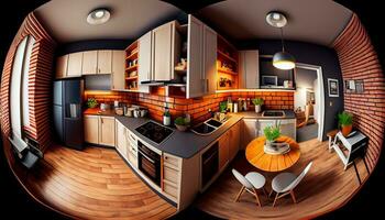 moderno design di lusso domestico cucina in casa ,generativo ai foto
