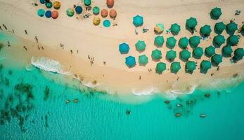 aereo Visualizza di idilliaco turchese costa Paradiso generato di ai foto