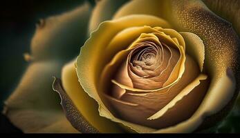un' giallo fiori rugiadoso petali Schermo freschezza ,generativo ai foto