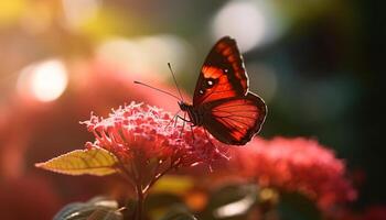 il vivace farfalla Multi colorato Ali vetrina naturale bellezza all'aperto generato di ai foto