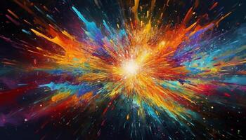che esplode supernova si illumina vivace Multi colorato galassia nel astratto illustrazione generato di ai foto