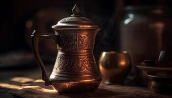 antico terracotta teiera, un' rustico souvenir di Turco cultura generato di ai foto
