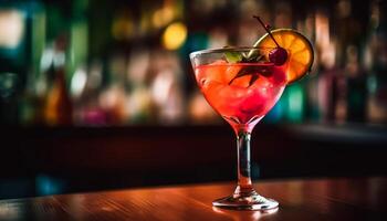 un' rinfrescante Mojito su un' bar contatore, Perfetto per discoteca generato di ai foto