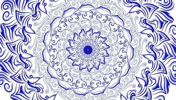 illustrazione di un' sfondo con un' mandala motivo nel blu e ombre foto