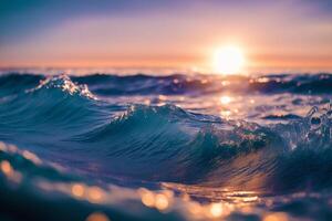 estate concetto. il danza di oceano onde. eterno sinfonia di il mare. generativo ai foto