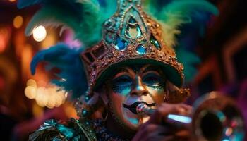 colorato carnevale parata celebra indigeno cultura bellezza generato di ai foto