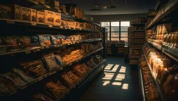 abbondanza di letteratura nel vecchio stile libreria generato di ai foto