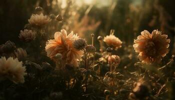 vivace Fiore di campo prato nel il estate sole generato di ai foto