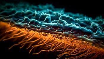 raggiante tentacoli di cnidarian galleggiante nel astratto subacqueo generato di ai foto