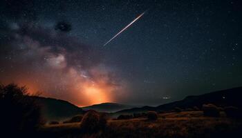 maestoso stella campo si illumina notte cielo bellezza generato di ai foto