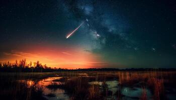 latteo modo galassia nel buio stella campo paesaggio generato di ai foto