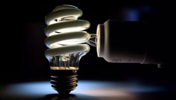 efficiente elettricità si illumina ambientale idee con raggiante innovazione generato di ai foto