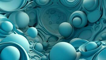 blu cerchio onda modello astratto liquido decorazione generato di ai foto