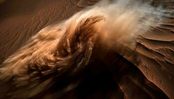 increspato sabbia duna curve nel astratto bellezza generato di ai foto