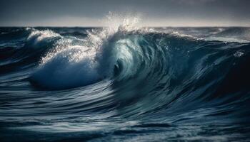 bagnato tavola da surf scivola attraverso bellissimo tropicale barile onda generato di ai foto