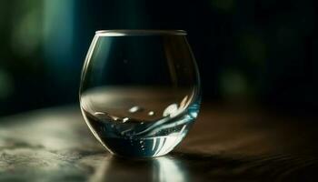 liquido eleganza nel un' cristallo whisky bicchiere generato di ai foto