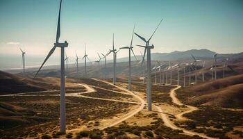 sostenibile vento energia generazione per un' più verde futuro generato di ai foto