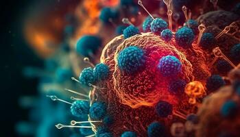 alto ingrandimento Visualizza svela biologico cancro cellule generato di ai foto