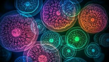 scientifico microfotografia rivela natura intricato cellulare modelli generato di ai foto