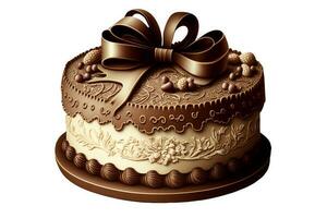 agnello stile cioccolato torta sormontato con ciclo continuo arco per qualunque celebrazione. generativo ai. foto