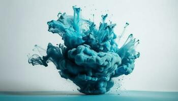 astratto blu dipingere movimento crea fluente onda design generato di ai foto