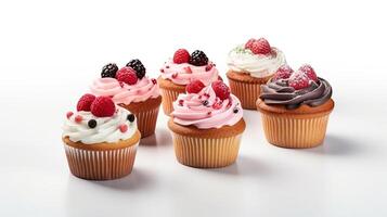 vario cupcakes, ai generato foto