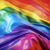 multicolore arcobaleno astratto sfondo. il struttura di il pieghe di seta tessuto. lgbt bandiera. ai generato. foto