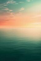 un' minimalista mobile sfondo in mostra un' sereno paesaggio marino con morbido onde e un' lontano litorale. ai generativo foto