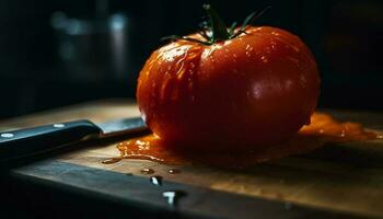 biologico pomodoro insalata fresco, sano, e delizioso generato di ai foto