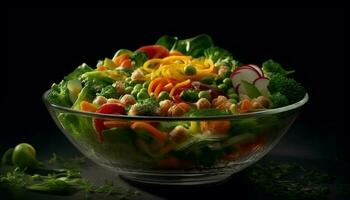 fresco buongustaio insalata ciotola salutare vegetariano pasto variazione generato di ai foto