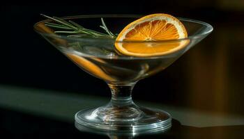 fresco agrume Martini con Limone, lime, e oliva generato di ai foto