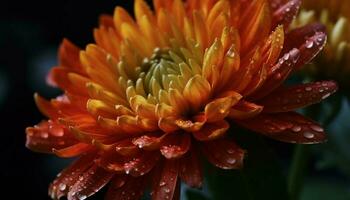 vivace gerbera margherita con rugiada gocce scintillante generato di ai foto