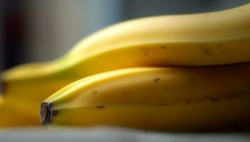 fresco biologico Banana, un' salutare merenda con vivace giallo sbucciare generato di ai foto