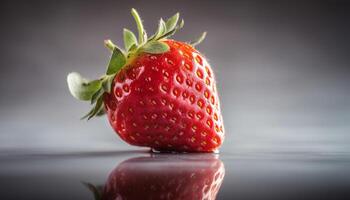 succoso maturo fragola, un' salutare merenda per un' vivace estate generato di ai foto