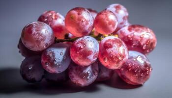 succoso uva grappolo, maturo e fresco, natura dolce rinfresco generato di ai foto