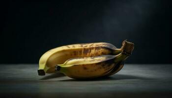 maturo biologico Banana, un' salutare merenda per vegetariano diete generato di ai foto