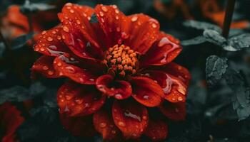 vivace Multi colorato petali adornano singolo fiore nel natura bellezza generato di ai foto