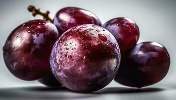 succoso viola uva, fresco a partire dal natura biologico vigneto, maturo per mangiare generato di ai foto