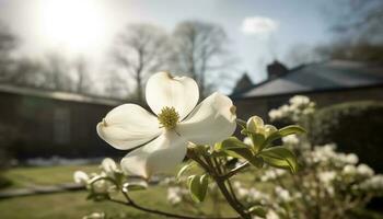 bellezza nel natura fiori con primavera fresco crescita e romanza generato di ai foto