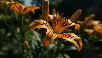 vivace mazzo di Multi colorato fiori nel un' formale giardino generato di ai foto