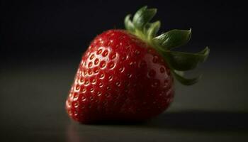 succoso maturo fragola, un' salutare buongustaio dolce per estate rinfresco generato di ai foto