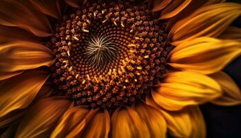 vivace girasole fiore, giallo petalo, vicino su, biologico crescita generato di ai foto