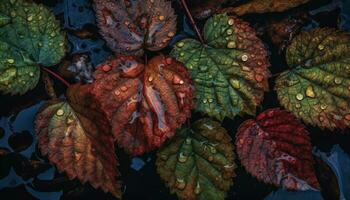 vivace autunno colori adornano natura bellezza nel vicino su macro generato di ai foto