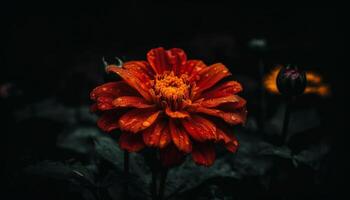 vivace gerbera margherita nel rugiadoso prato vetrine naturale bellezza all'aperto generato di ai foto