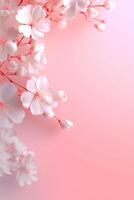 un' sfondo di un' leggero rosa colore pendenza con bianca colore. ai generativo foto