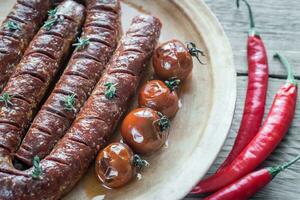 arrostito chorizo con ciliegia pomodori foto