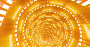 astratto futuristico giallo hi-tech tunnel a partire dal energia cerchi e Magia Linee sfondo foto
